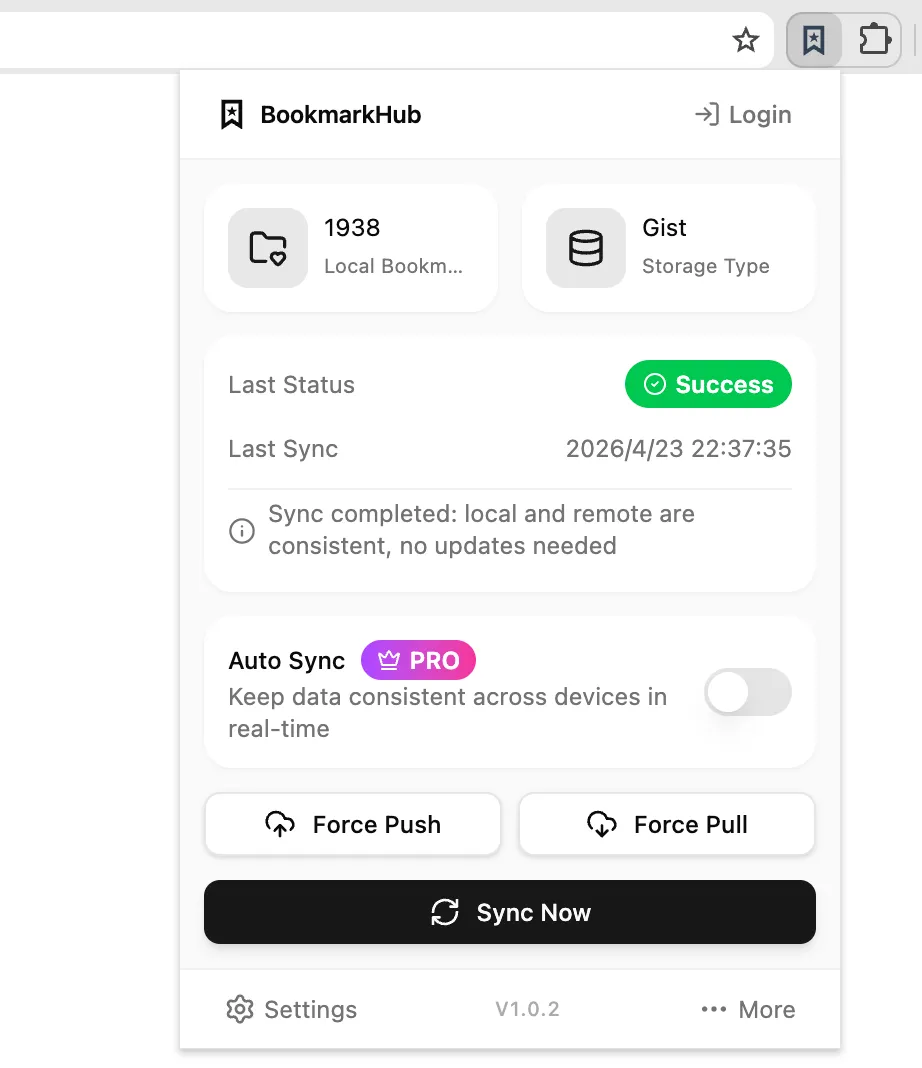 BookmarkHub Popup Panel